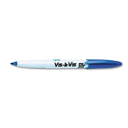 SANFORD Sanford Ink 16003 Vis-Vis Wet-Erase Marker; Fine Point; Blue; Dozen 16003